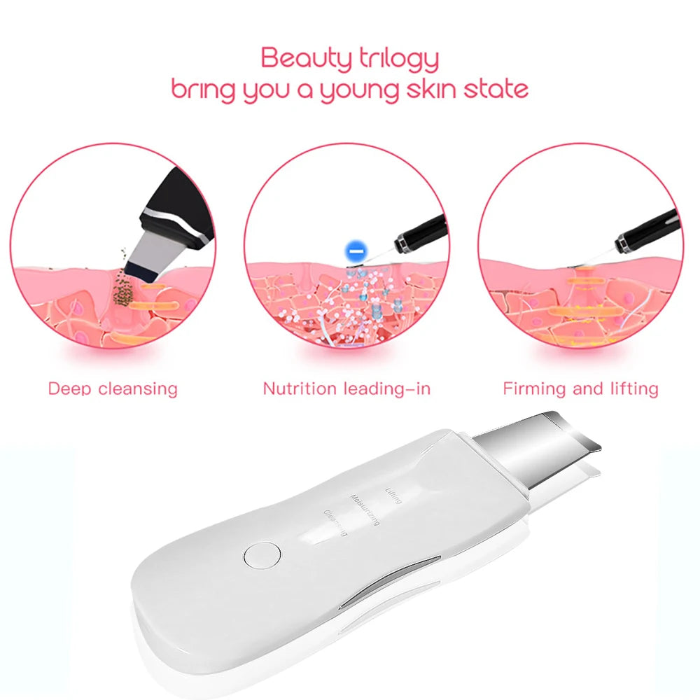 Ultrasonic Skin Scrubber – Deep Vibrate Facial Cleaner & Blackhead Remover