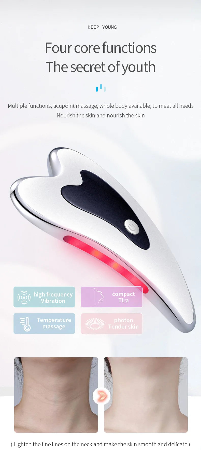 Electric Face Massager & Skin Scraping Tool